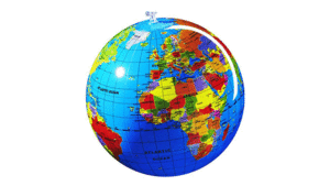 GLOBO HINCHABLE EL MUNDO 30 CM