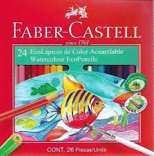 ESTUCHE 24 LAPICES ACUARELABLES + PINCEL FABER-CASTELL