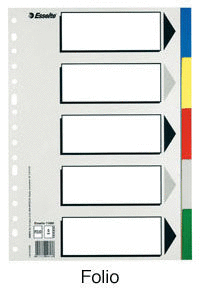 SEPARADOR MULTITALADRO 5 COLORES PLÁSTICO