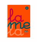CUADERNO Fº 2,5MM 80H 90G TAPA PLASTIC NARANJA FLUOR LAMELA 7FTP002N