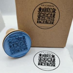 SELLO EXLIBRIS DE MADERA + TAMPON ESTANTERIAS R45