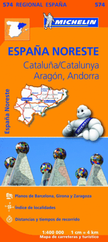 CATALUÑA ARAGON ANDORR MAPA REGIONAL 574