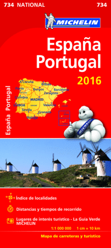 ESPAÑA PORTUGAL MAPA NATIONAL 734 2016
