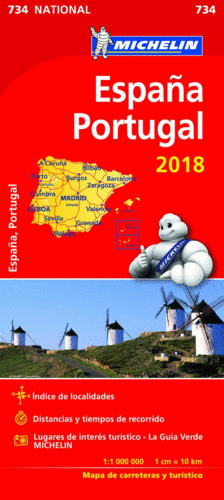 MAPA 734 ESPAÑA Y PORTUGAL 2018