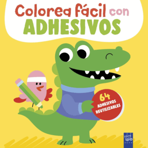 COLOREA FACIL CON ADHESIVOS. COCODRILO