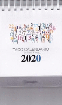 TACO CALENDARIO SAGRADO CORAZÓN NÚMEROS 2020